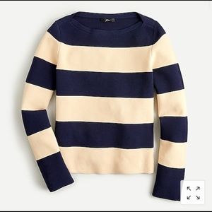JCrew J Crew Boatneck Sweater in Rugby Stripe